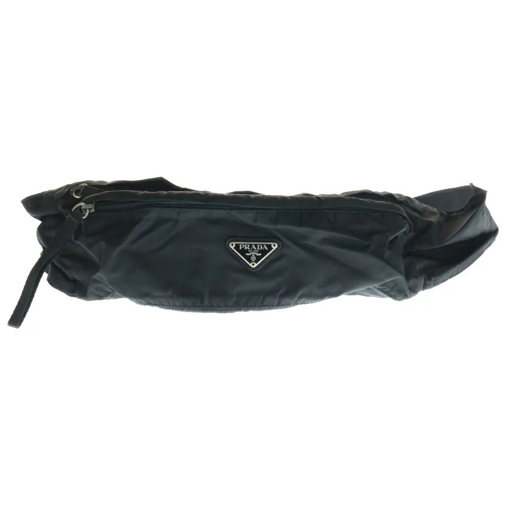 PRADA Triangle Plate Tessuto Waist Clutch Body Bum Crossbody Belt Bag Shoulder